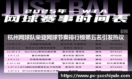 杭州网球队荣登网球节奏排行榜第五名引发热议